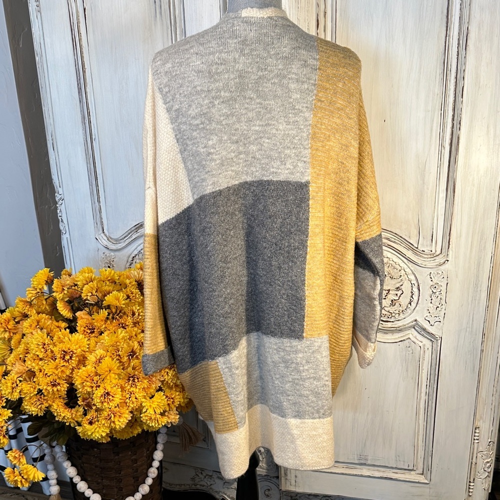 Topshop Oversized Colorblock Open Front Cardigan - Picture 7 of 12